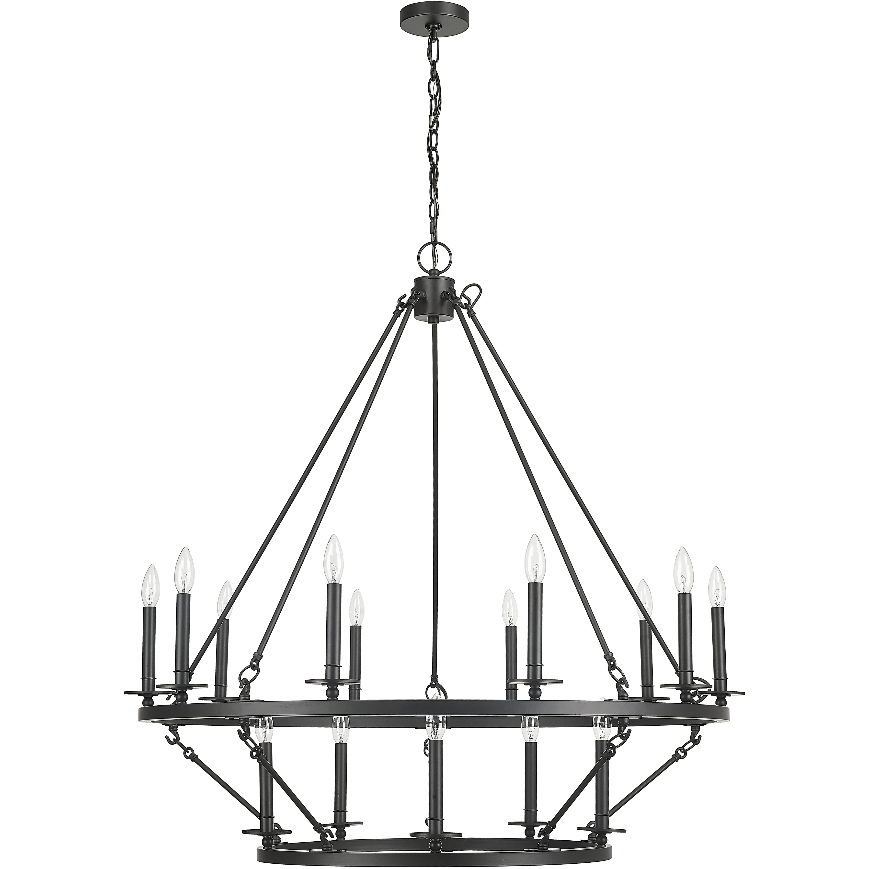 Florence 15 Light 41.75 inch Matte Black Chandelier Ceiling Light